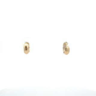 10K Yellow and White Gold Huggies Diamond Earring