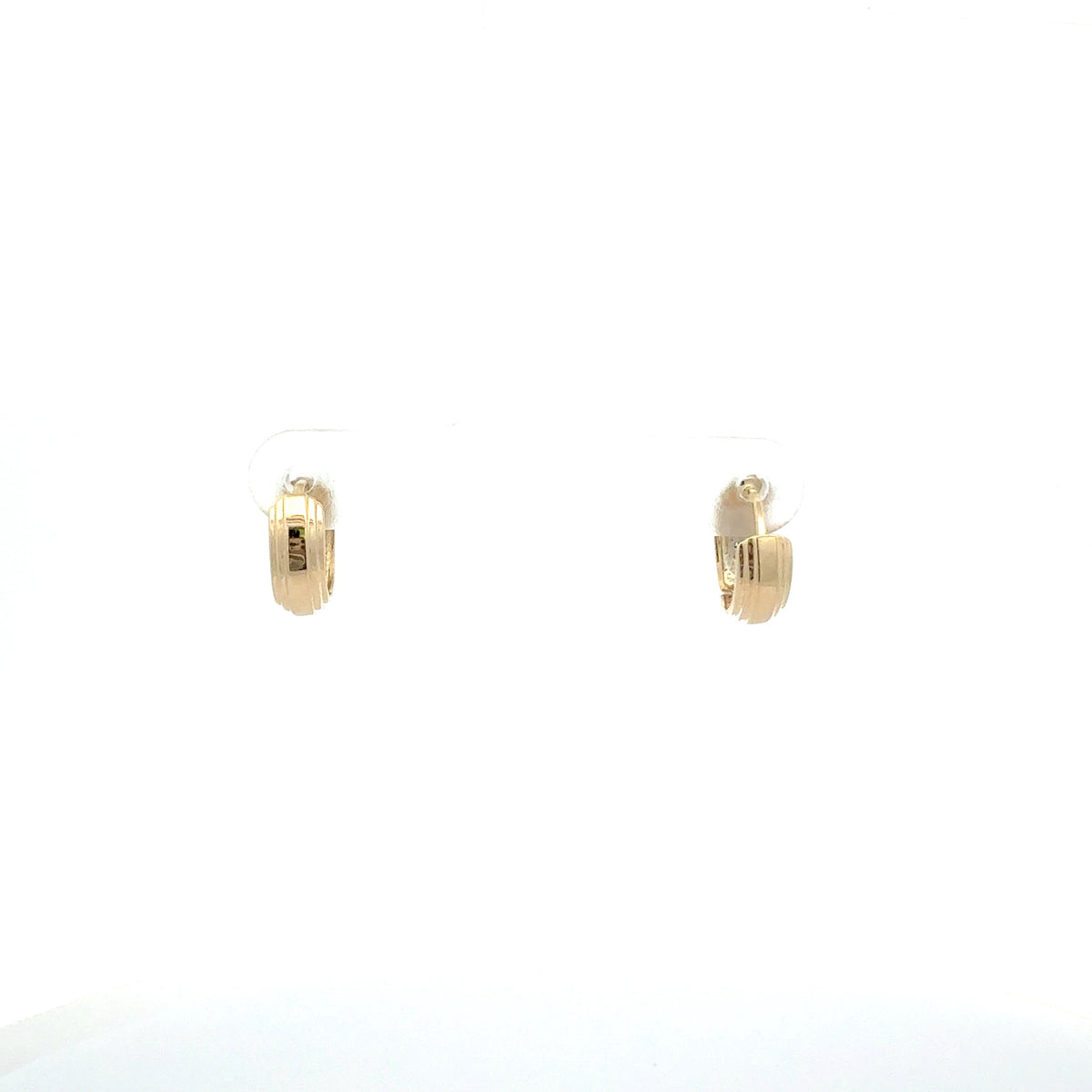 10K Yellow and White Gold Huggies Diamond Earring