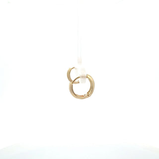 10K Yellow and White Gold Huggies Diamond Earring