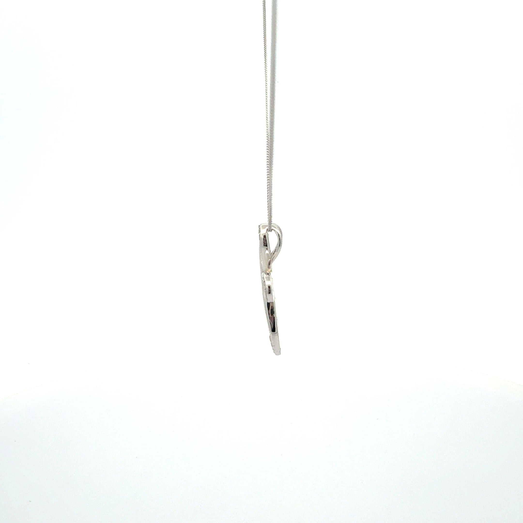 10K White and Yellow Gold Diamond Cross Necklace