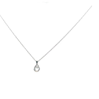 925 Sterling Silver Drop moving Lab Grown Diamond Pendant Necklace