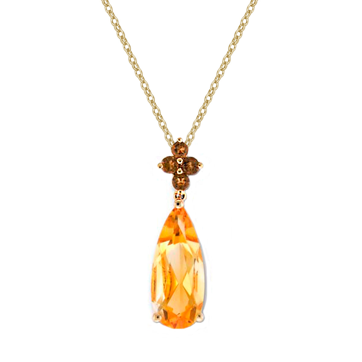 10K Yellow Gold Prong-set Citrine &amp; Honey Citrine pendant