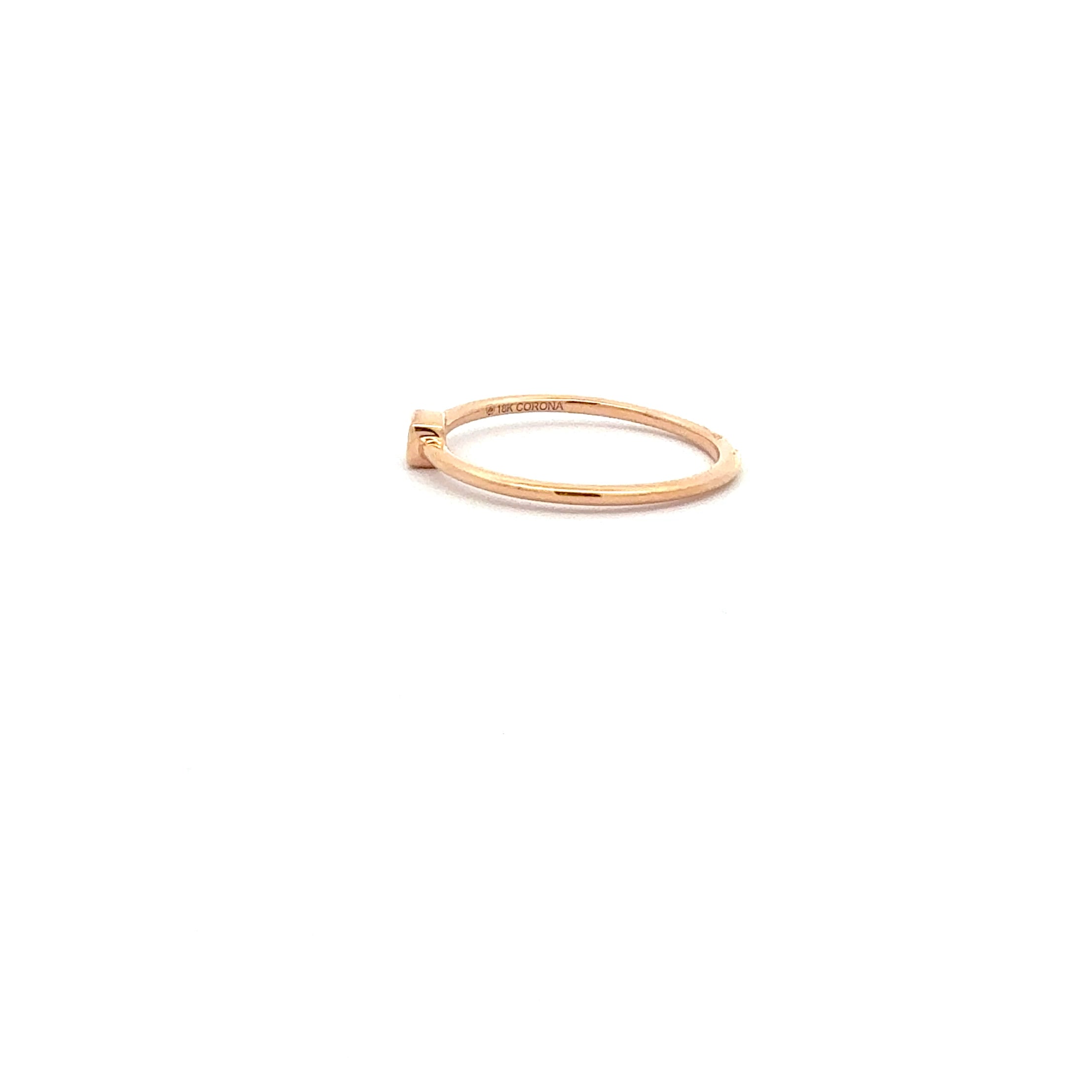 18K Rose Gold 0.10cttw Emerald Cut Diamond Ring - 4