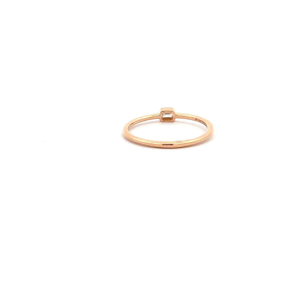18K Rose Gold 0.10cttw Emerald Cut Diamond Ring