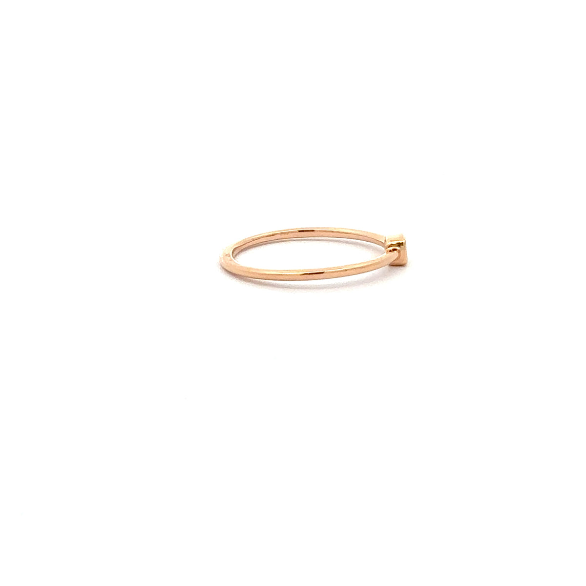 18K Rose Gold 0.10cttw Emerald Cut Diamond Ring