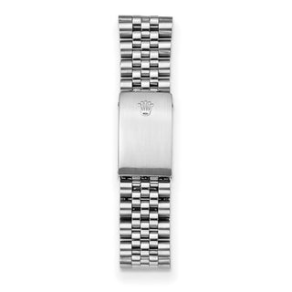 Swiss Crown™ USA Pre-owned Rolex-Independently Certified Steel 36mm Jubilee Datejust Blue Roman Dial and 18k Fluted Bezel Watch