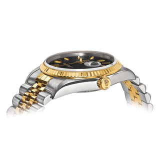 Rolex Pre-owned Rolex by Swiss Crown™ USA Pre-owned Independently Certified Rolex Steel and 18k 36mm Jubilee Datejust Black Dial and Fluted Bezel Watch