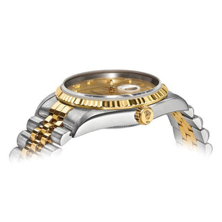 Rolex Pre-owned Rolex by Swiss Crown™ USA Pre-owned Independently Certified Rolex Steel and 18k 36mm Jubilee Datejust Champagne Diamond Dial and Fluted Bezel Watch