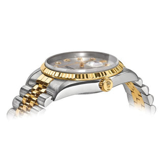 Rolex Pre-owned Rolex by Swiss Crown™ USA Pre-owned Independently Certified Rolex Steel and 18k 36mm Jubilee Datejust Silver Diamond Dial and Fluted Bezel Watch