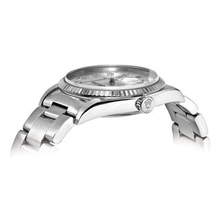 Rolex | 36mm Datejust Diamond Dial and 18k Fluted Bezel & Stainless Steel Oyster Silver Watch - Independently Certified Swiss Crown™ USA