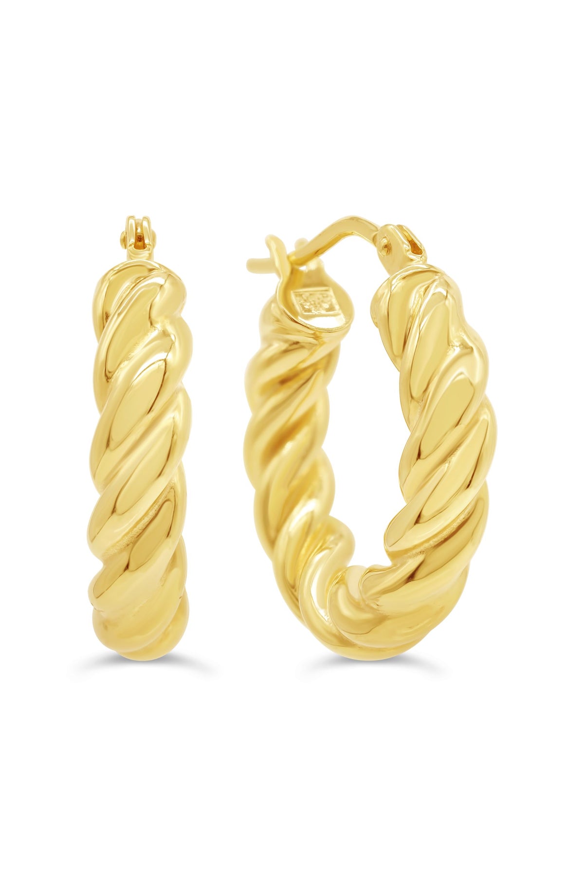 Pendientes de oro amarillo de 10 quilates de 17 mm