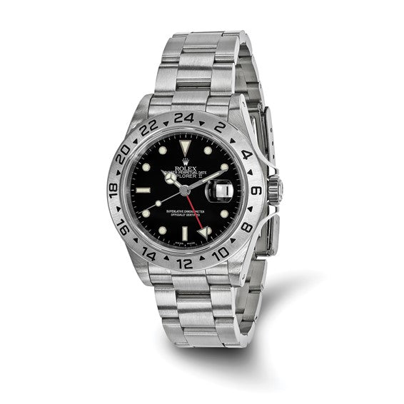 Rolex Pre-owned Rolex by Swiss Crown™ USA Pre-owned Independently Certified Rolex Steel Oyster 40mm Explorer II Black Dial Watch