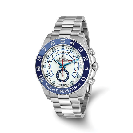 Swiss Crown™ USA Pre-owned Rolex-Independently Certified SS YACHTMASTER II WHITE DIAL