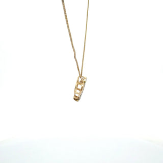 10K White & Yellow Gold 0.10cttw Diamond Double Heart Pendant, 18"