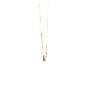 10K Yellow Gold  Maple Leaf Diamond Necklace 18"