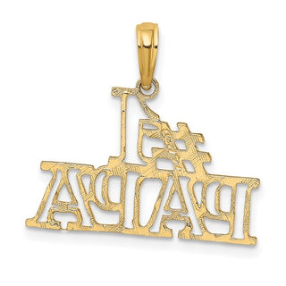 10K Yellow Gold Cut-Out "#1 PAPA" Charm - 23mm x 18mm