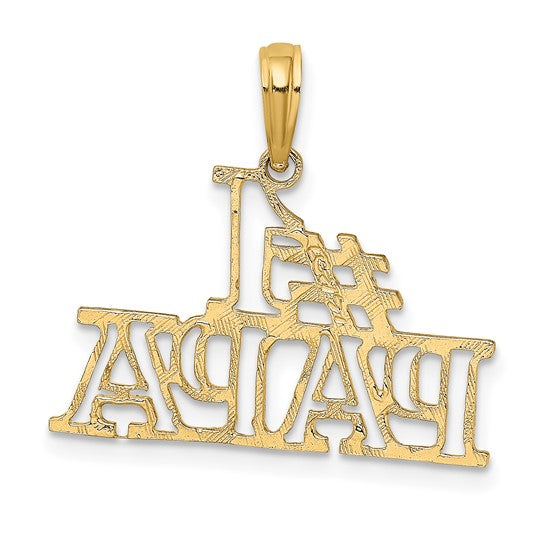 10K Yellow Gold Cut-Out &quot;#1 PAPA&quot; Charm - 23mm x 18mm