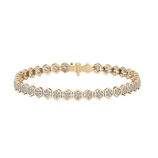 10KT Tennis Hexagon-Cut Lab grown Diamond Bracelet