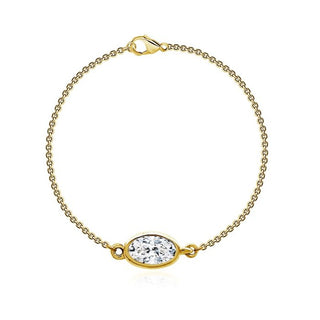 10KT Lab Grown Diamond Reversible Oval Motif Bracelet