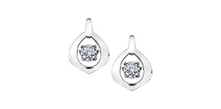 Pendientes de oro blanco de 10 quilates con diamantes de 0,04 quilates