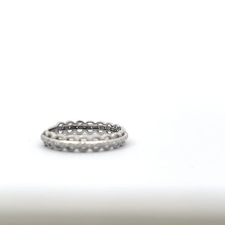 10K White Gold 0.08cttw Diamond Ring - size 7"