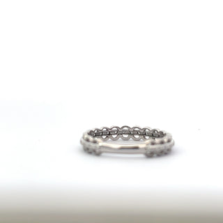 10K White Gold 0.08cttw Diamond Ring - size 7"