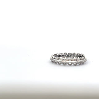 10K White Gold 0.08cttw Diamond Ring - size 7"