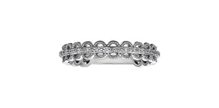 10K White Gold 0.08cttw Diamond Ring - size 7"