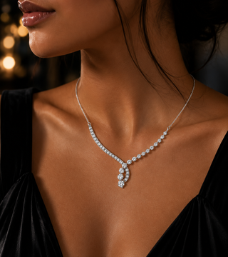 10K White Gold Lab Grown Diamond Necklace