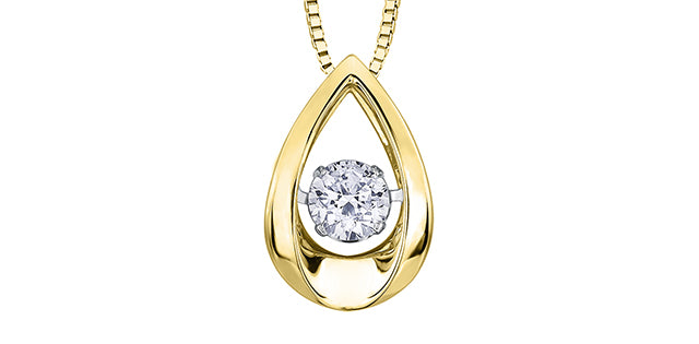 Colgante de oro amarillo de 10 quilates con diamantes de 0,05 quilates en total, 18"