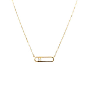 10K Yellow Gold  Maple Leaf Diamond Necklace 18"