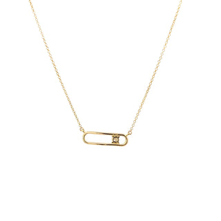 10K Yellow Gold  Maple Leaf Diamond Necklace 18"