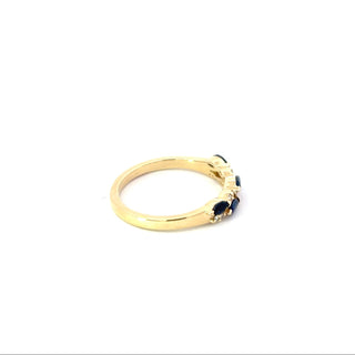 10K Yellow Gold Sapphire and Diamond Ring