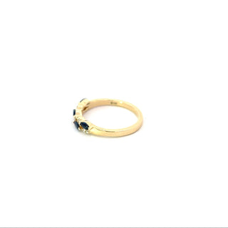 10K Yellow Gold Sapphire and Diamond Ring