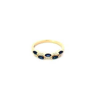 10K Yellow Gold Sapphire and Diamond Ring