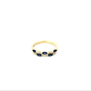 10K Yellow Gold Sapphire and Diamond Ring