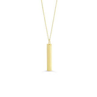 10K Yellow Gold Vertical Bar Engravable Charm