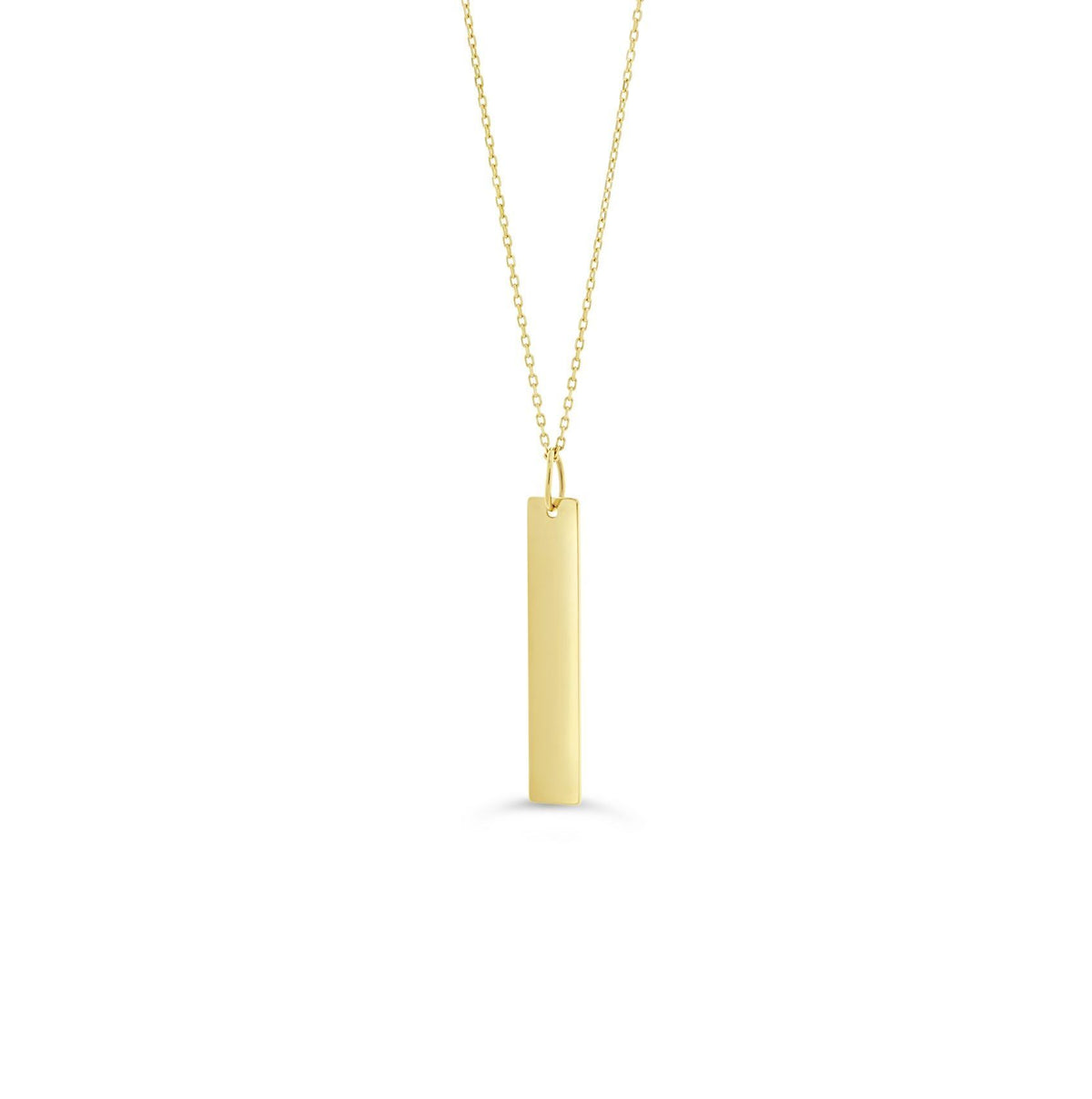 10K Yellow Gold Vertical Bar Engravable Charm