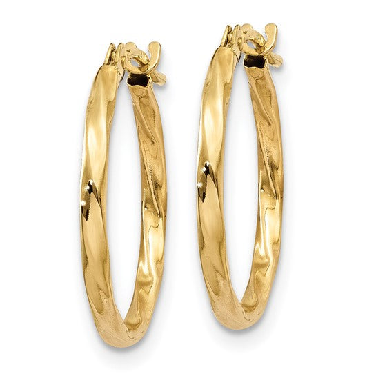 10K Yellow Gold Twisted Hoop Earrings