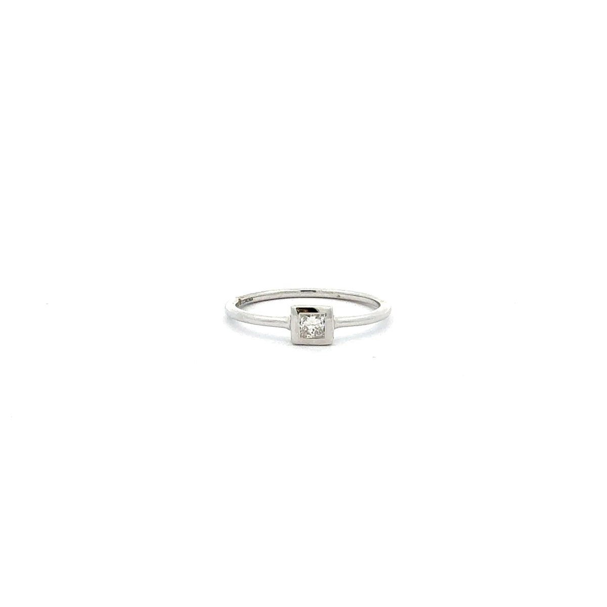 10K White Gold 0.10cttw Princess Cut Diamond Ring