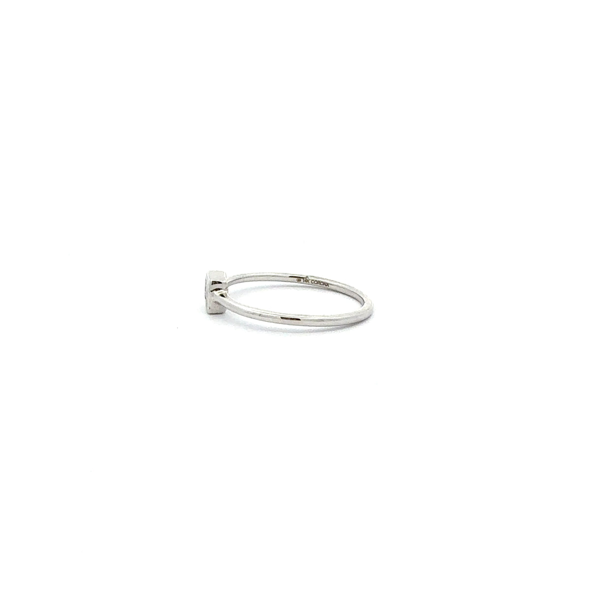 10K White Gold 0.10cttw Princess Cut Diamond Ring