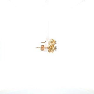 10K Yellow Gold 0.16cttw Diamond Knott Earrings