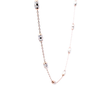 Tobillera de oro rosa de 10 quilates en dos tonos, ajustable de 9 a 10 pulgadas