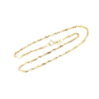 Tobillera de oro amarillo de 10 quilates: ajustable de 9 a 10 pulgadas