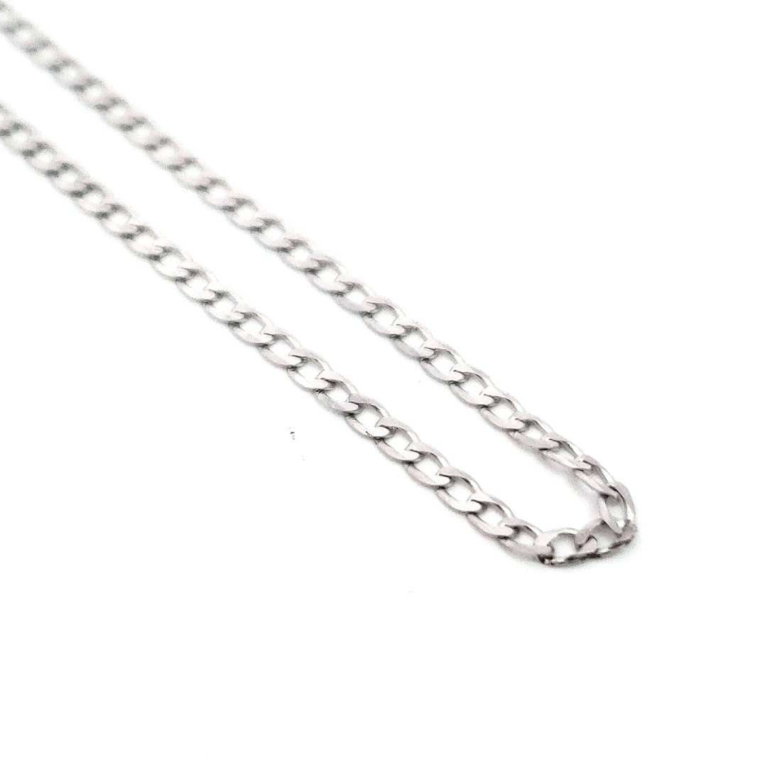 10K White Gold Anklet - Adjustable 9-10&quot;