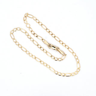 10K Yellow Gold Anklet - Adjustable 9-10"