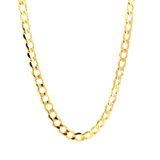 10K Yellow Gold 6.8mm Hollow Curb Chain 22"