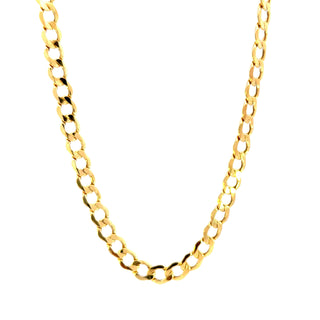 10K Yellow Gold 6.8mm Hollow Curb Chain 22"