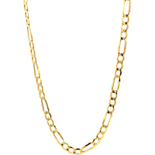 10K Yellow Gold 5.5mm Hollow Figaro Chain 18"