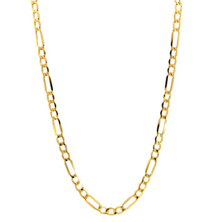 10K Yellow Gold 4.5mm Hollow Figaro Chain 20"